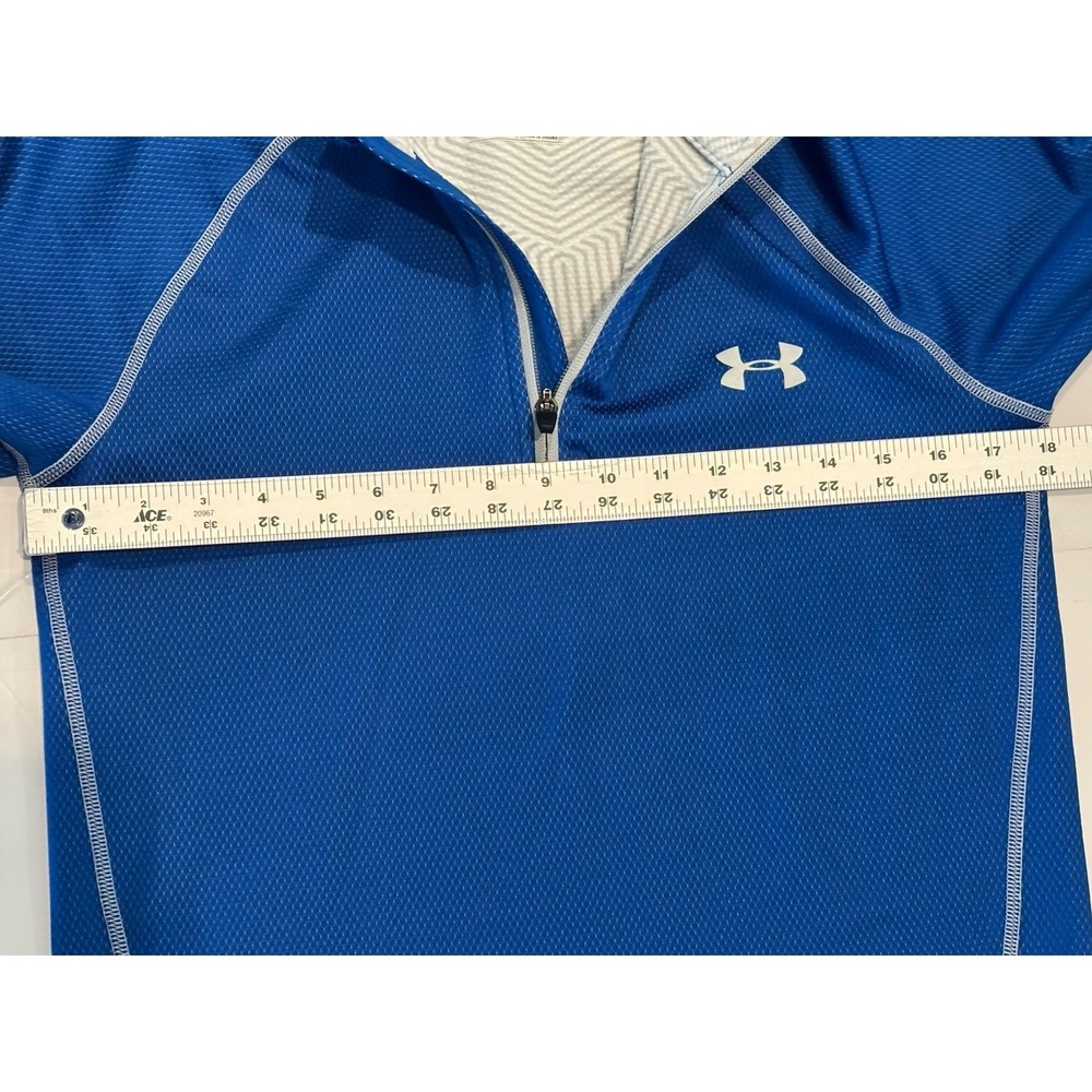 Under Armour ColdGear Mens Small Blue Fitted 1/4 Zip Long Sleeve Training Top - Picture 6 of 12